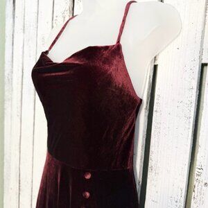 VTG‎ Revelry Velvet Formal Dress Size 4 Maxi Red Goth Glam Y2K Vamp Whimsigoth